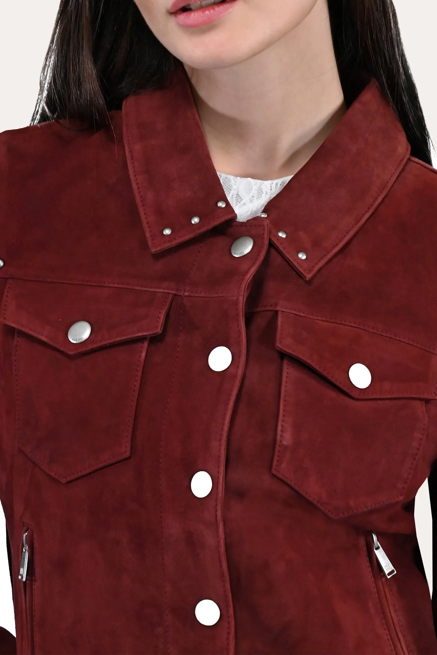 Frye Oxblood Fringed Jacket