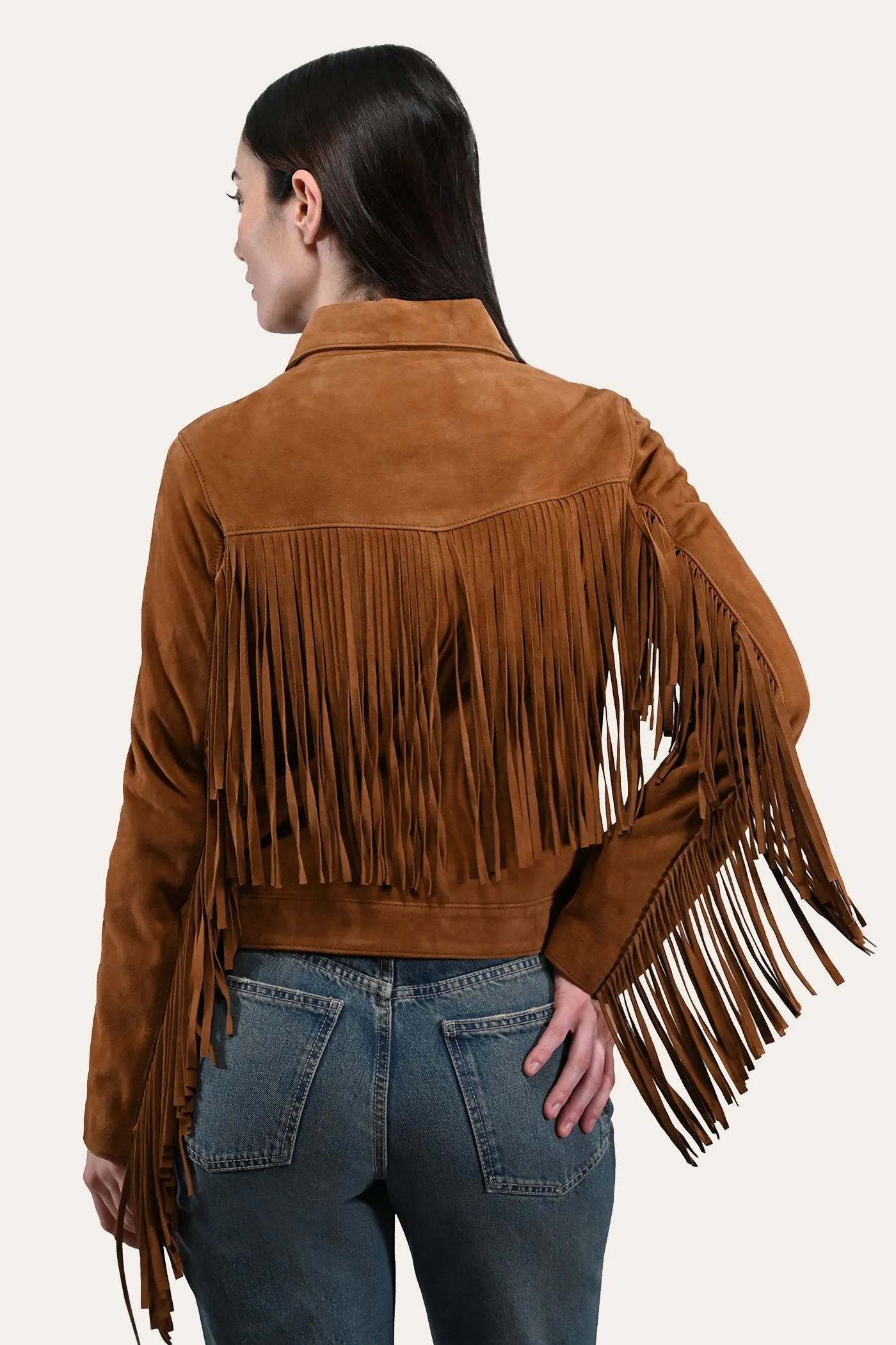 Frye Oxblood Fringed Jacket