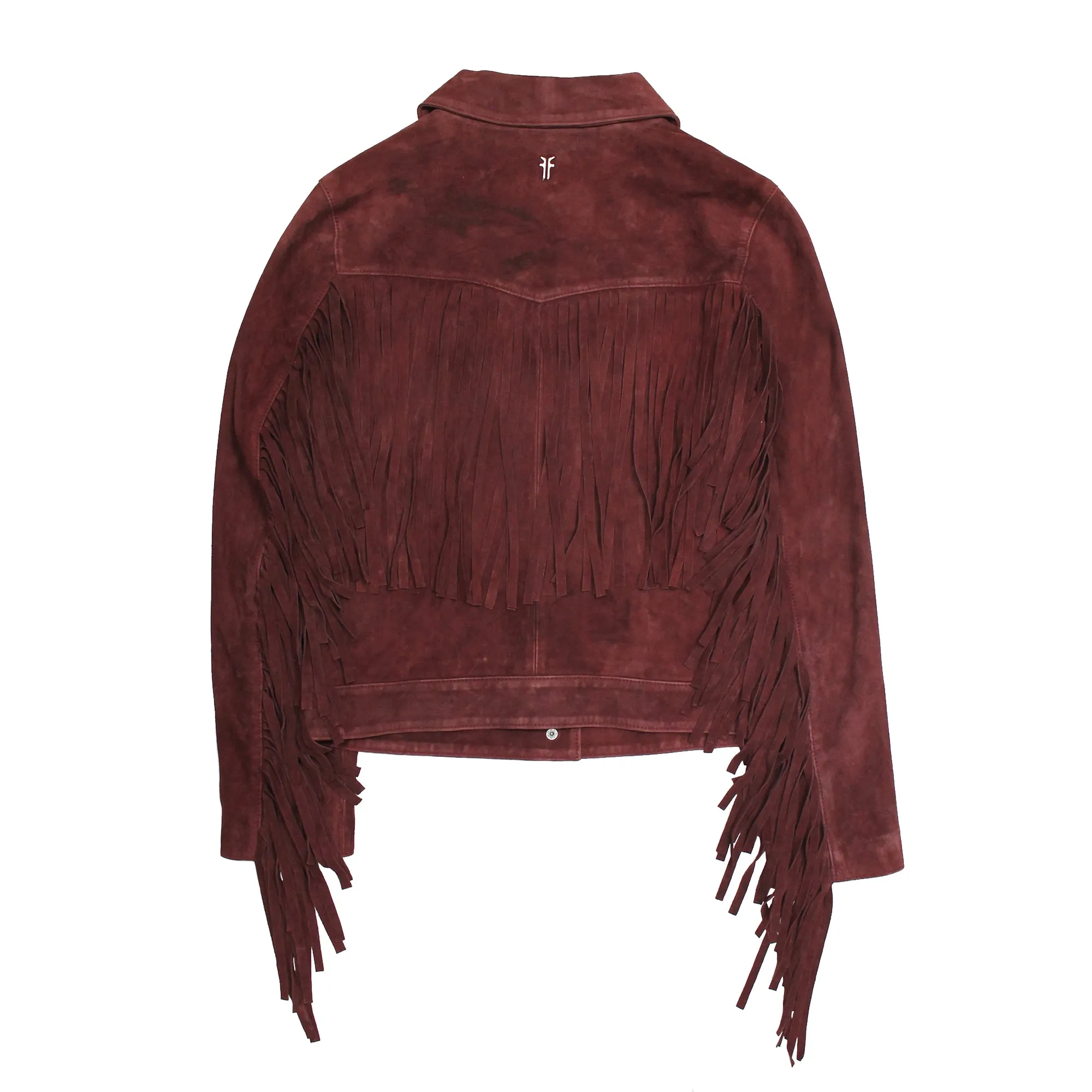 Frye Oxblood Fringed Jacket