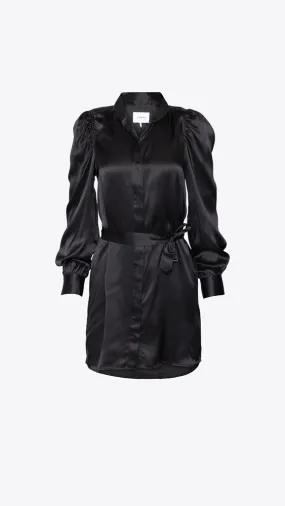 Gillian Long Sleeve Mini Dress - Noir